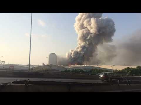 Beirut explosion new close angle taken from road