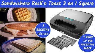 Un aparato y 3 recetas diferentes. Sandwichera Rock´n Toast 3 en 1 Square de Cecotec  🌭🧇🥧