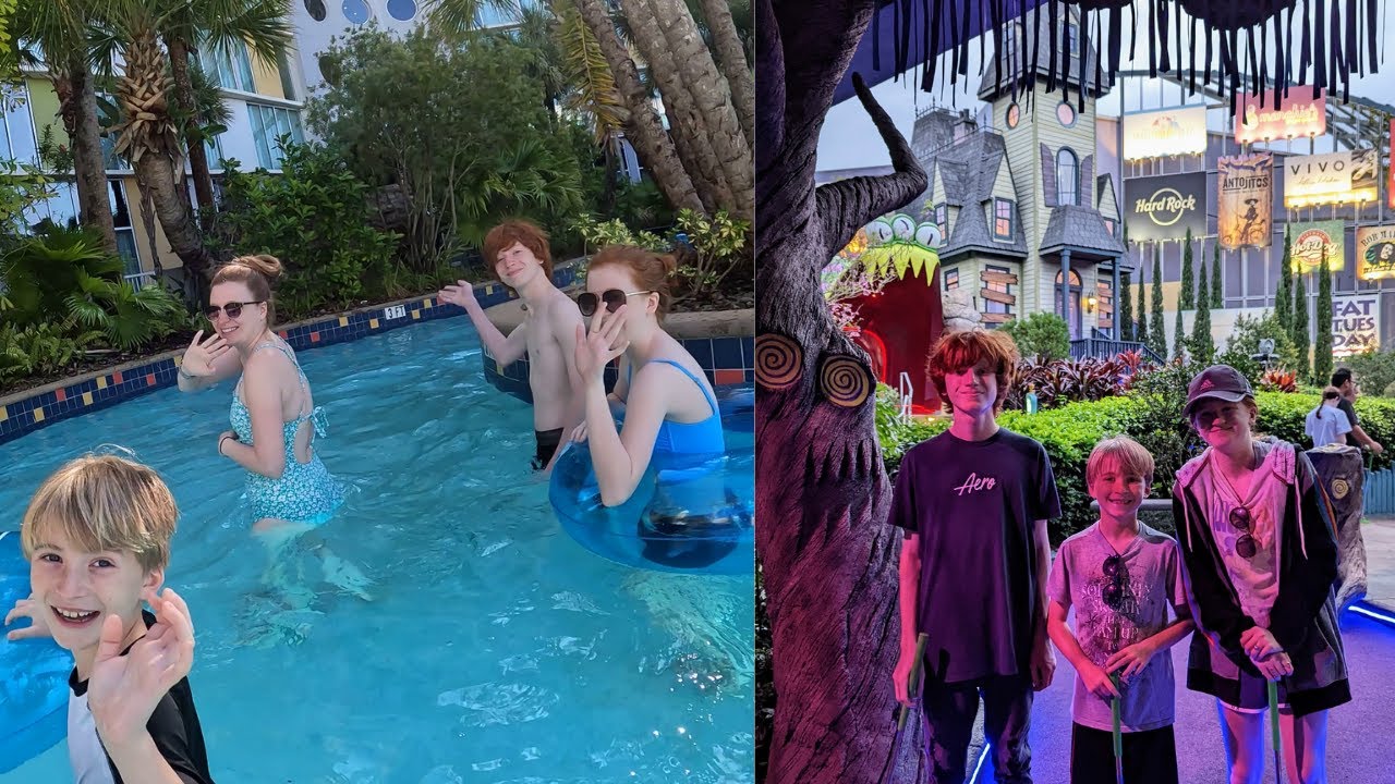Swimming In The Lazy River At Cabana Bay Resort Lunch At Disney Springs Mini Golf At City