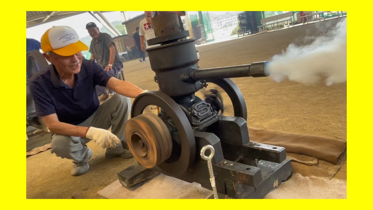 【2スト】サトー式焼玉エンジンの 初号機、2号機、3号機！！…岡山発動機運転会2024にて拝見…島根県市場さん