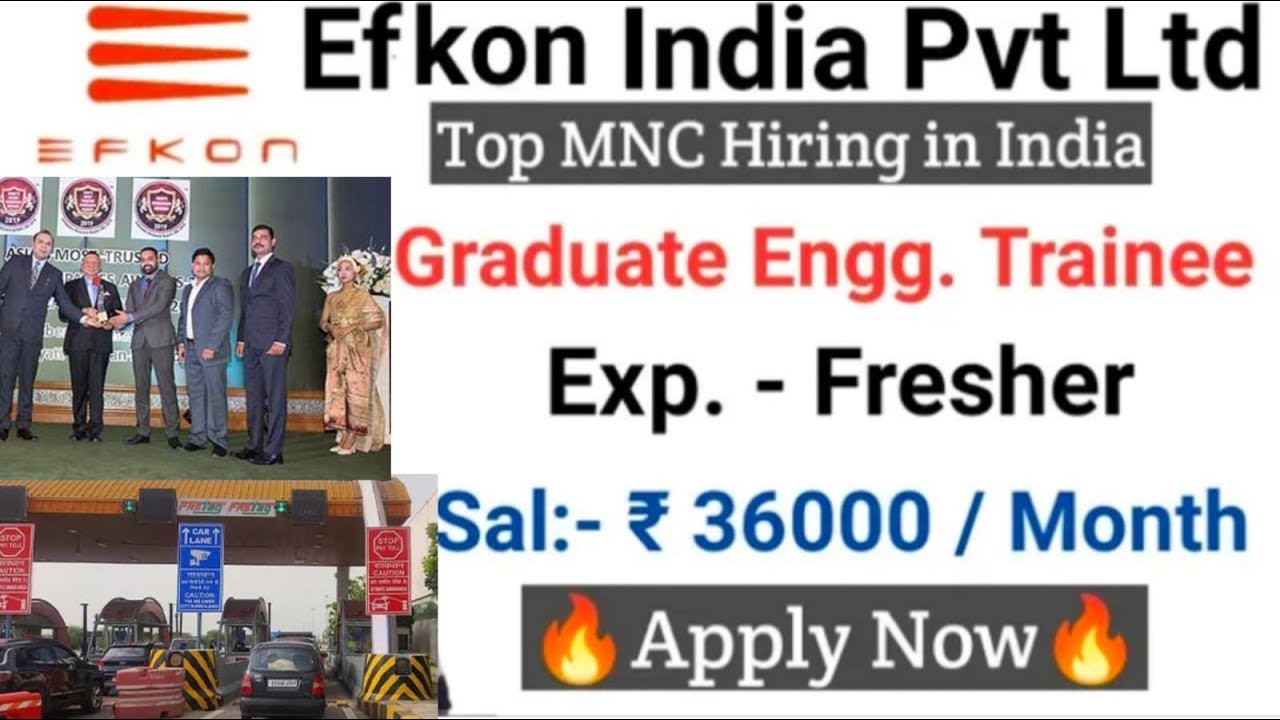 Graduate Engineer Trainee Vacancies in Efkon India I Mechanical Jobs I EEE & ECE Jobs I Civil