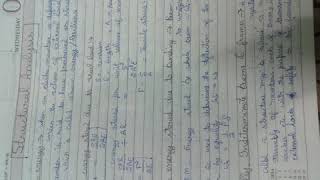 Handwritten notes for Structural Analysis |Civil engineering