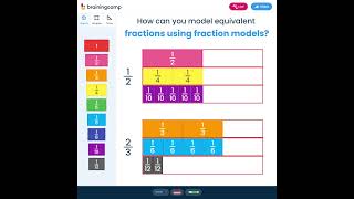 Compare fractional values using Fraction Tiles by Brainingcamp