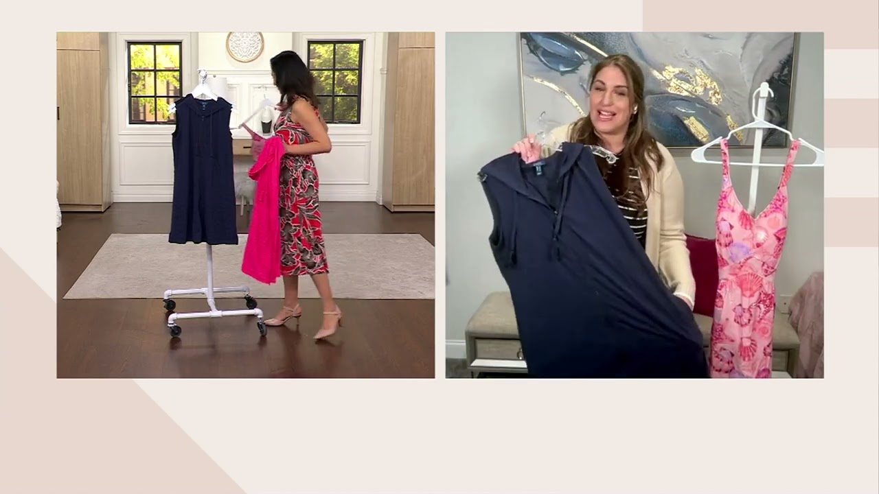 Denim &amp; Co. Beach Jacquard Zip-Front Hooded Cover-Up on QVC