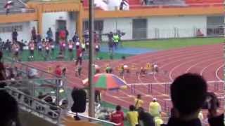 20131003 102年全國中等學校田徑錦標賽國男100公尺跨欄預賽第四組