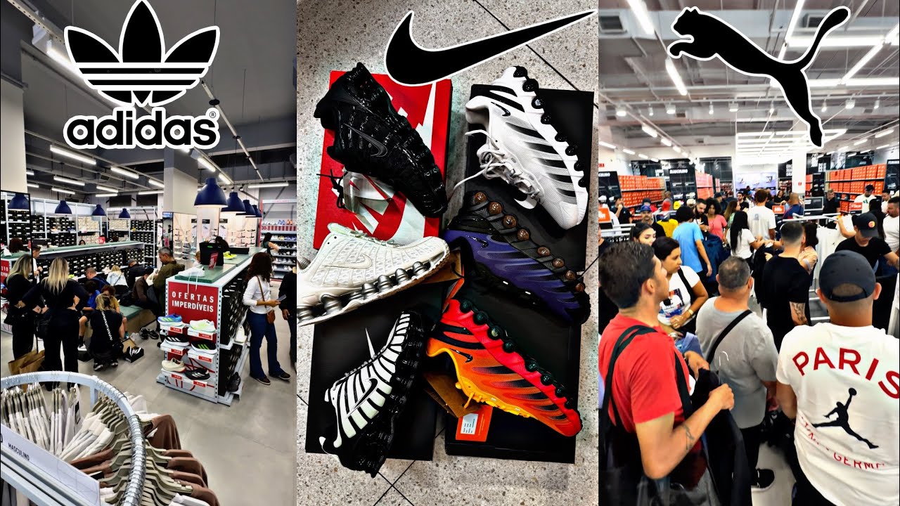 OUTLET BARATO Nike, novo outlet adidas, new balance, puma - fui as compras nas fontes