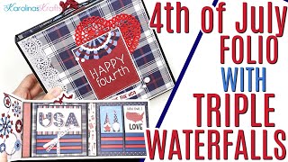 Fourth of July Album using PhotoPlay 4th of July Collection, Trifold Folio Album w/ Triple Waterfall