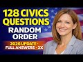 128 Civics Questions for US Citizenship Interview (2026 Update) - Random Order &amp; Full Answers, 2X