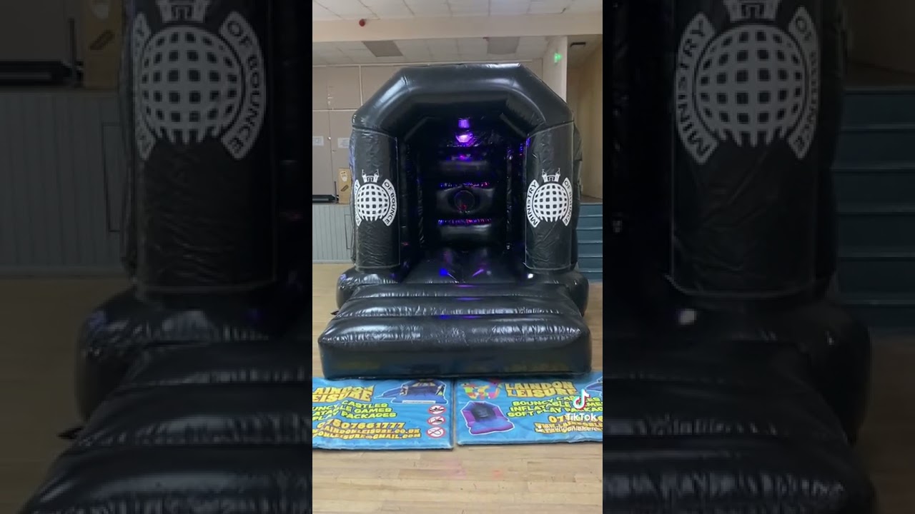 Mini Ministry of Bounce Disco Bouncy Castle 8ft x 11ft with Bluetooth speaker & disco light