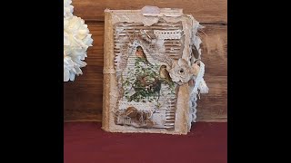 altered book junk journal in a botanical theme