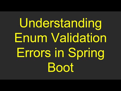 Understanding Enum Validation Errors in Spring Boot