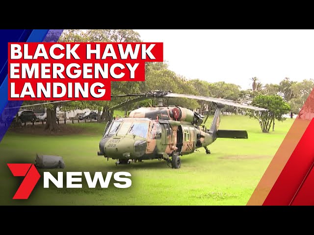 Black Hawk helicopter makes emergency landing in Watsons Bay | 7NEWS