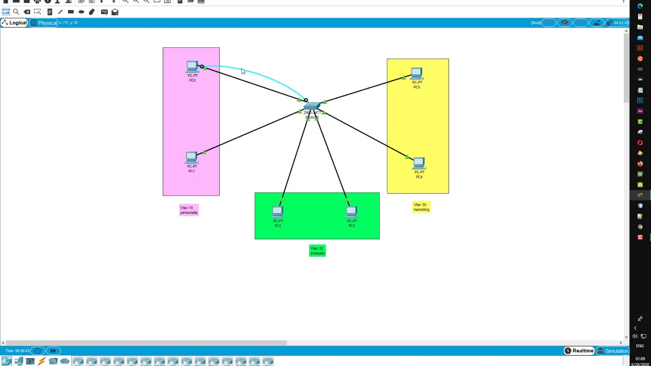 Tutorial Cara Konfigurasi VLAN Switch Pada Cisco Packet Tracer 