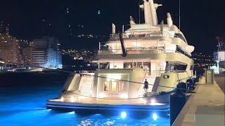 SUPERYACHTS VISITED MONACO PORT HERCULES DURING TOP MARQUES MONACO 2024(NIGHT FOOTAGE@emman25MC