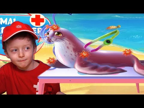 Маленький Доктор Для Животных Приключения На Пляже Игра Для Детей Lion Boy