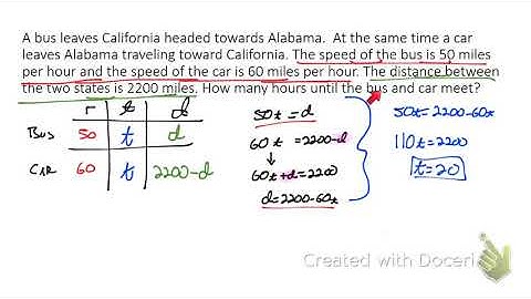 Systems of Equations Word Problems 2 (Motion problems - Distance Rate Time)