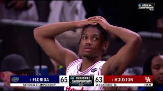 Crazy ending to NCAA Championship Houston vs Florida last 18 seconds of the game