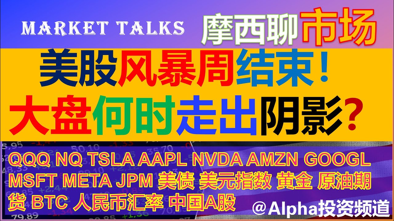 美股风暴周结束，大盘何时走出阴影？｜QQQ，特斯拉 tesla，英伟达 Nvidia, 苹果，谷歌，微软｜美债收益率，美元指数，原油期货｜比特币  BTC｜人民币汇率， 中国A股@Alpah投资频道