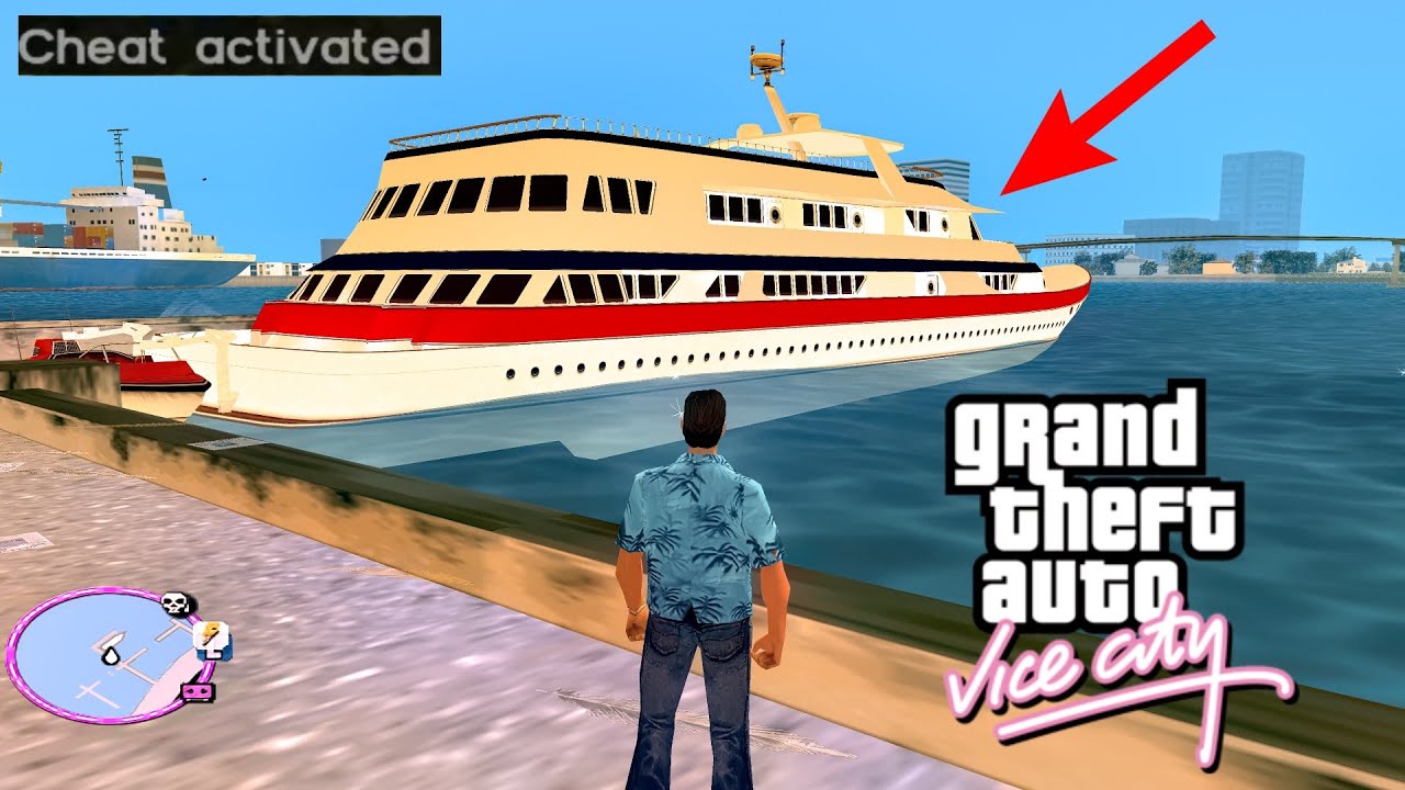 How To Drive YACHT in GTA Vice City ! Hidden Place Secrets and Cheats