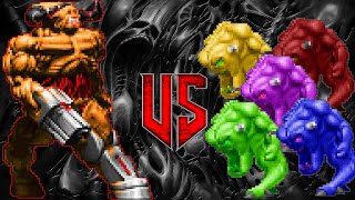 Cyberdemon vs all Pinky levels - Colorful Hell: DOOM MOD (v1.01) - Monster Infighting RETRO ARENA