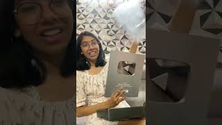 Unboxing the YouTube Silver Play Button ❤️ 100k subscribers #silverplaybutton #shorts