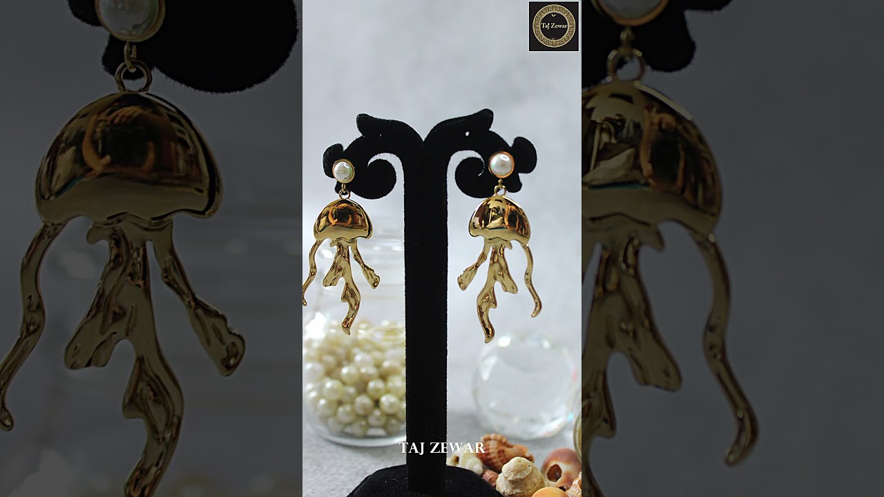 Taj Zewar's jelly gold fish earrings!💛✨#trending #jewellery #diamond #trendingshorts #fashion