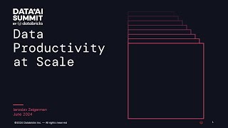 Data Productivity at Scale