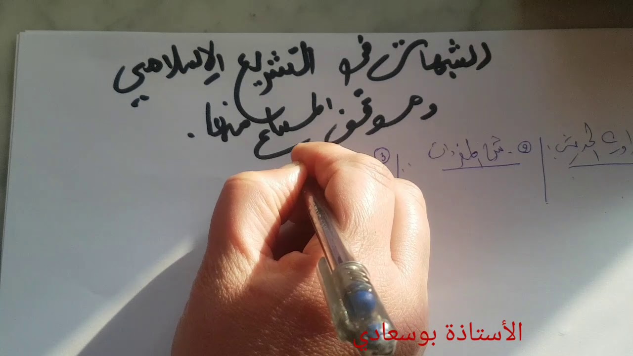 الشبهات في التشريع الإسلامي وموقف المسلم منها-السنة الثانية-