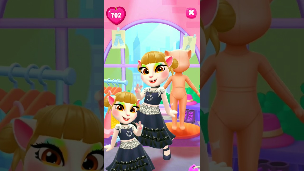 black 🖤 outfit makeover MY talking Angela 2 