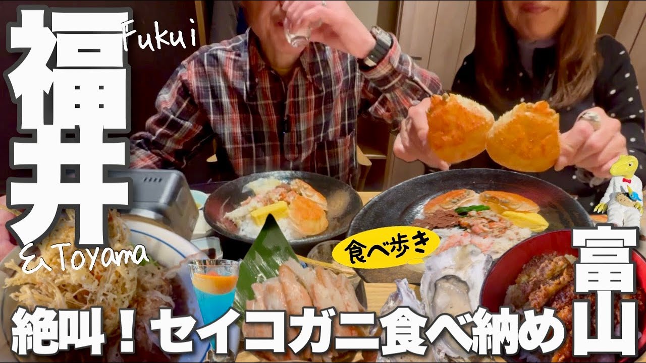 【北陸旅】福井でセイコガニ満腹！あわら温泉から三国で究極のお蕎麦屋発見/富山緊急遠征で白エビ三昧！氷見牛！旨いもんだらけ/HUB飲み