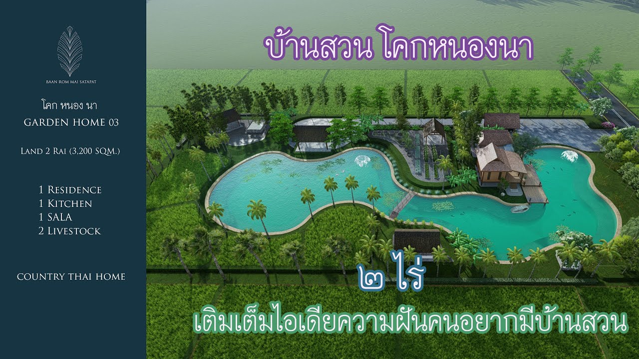 แบบบ้านสวน โคกหนองนา โมเดล 2ไร่ Garden Home