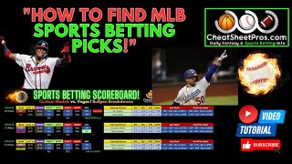 How to find MLB Sports Betting Picks! - 2023 Cheatsheet Tutorial
