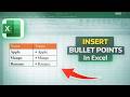 How to Insert Bullet Points in Excel | Add Bullet List Easily