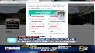 Vehicle emergency supply kit checklist
