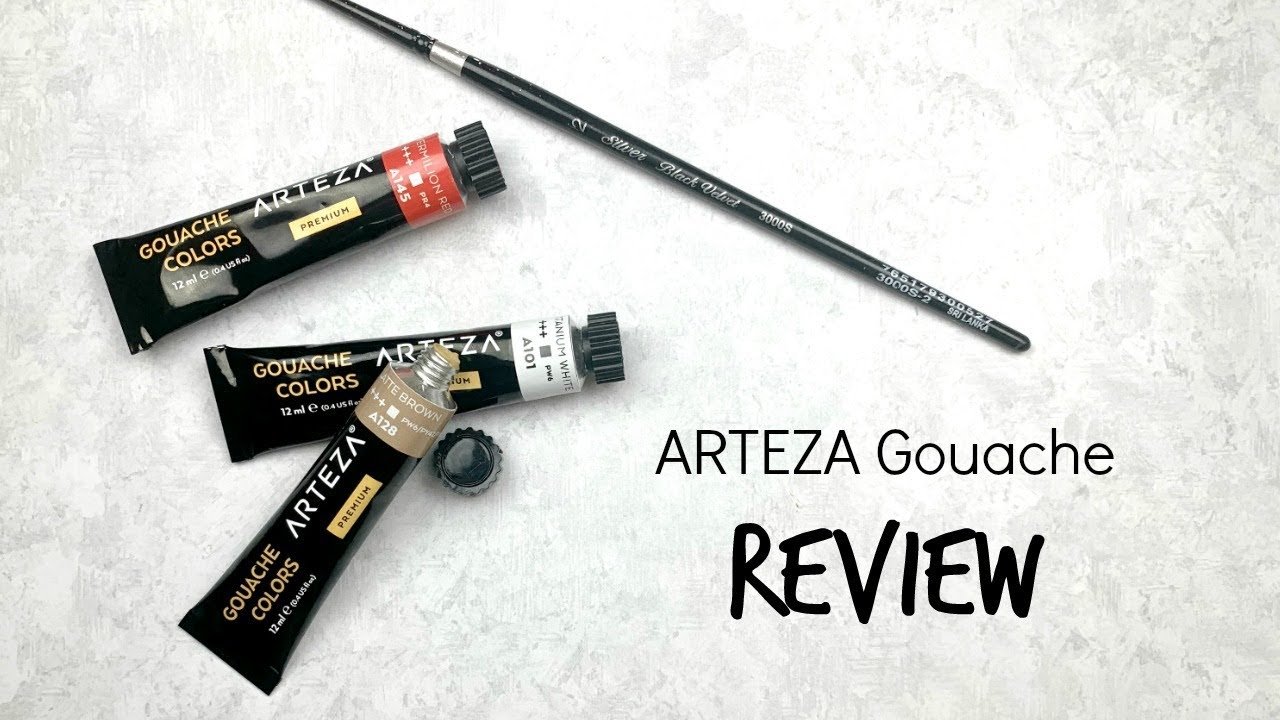 arteza-gouache-review-youtube