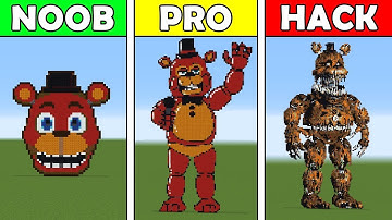 Pixel Art (NOOB vs PRO vs HACKER) FNAF Freddy in Minecraft
