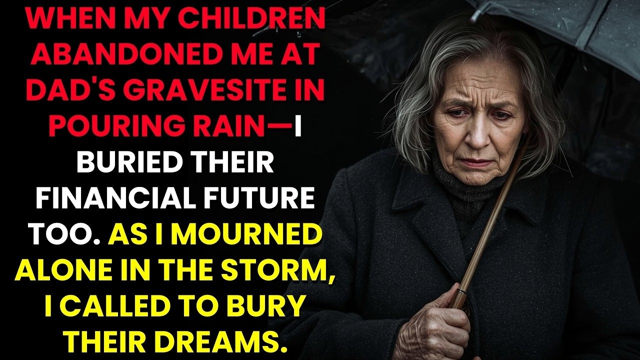 When My Children Abandoned Me at Dad's Gravesite in Pouring Rain—I Buried Their Financial Future