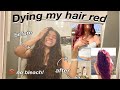 DYING MY HAIR RED (without bleach)