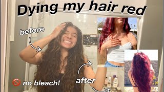 DYING MY HAIR RED (without bleach)
