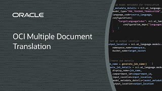 OCI Multiple Document Translation