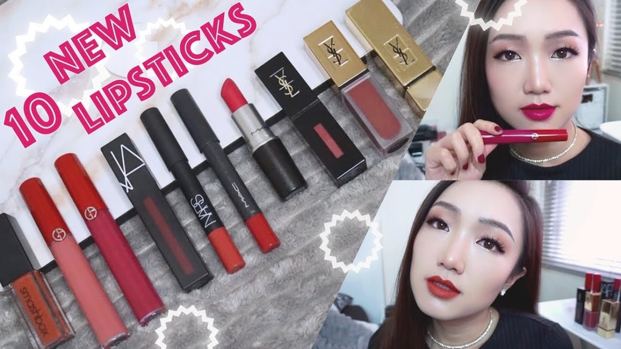 10支专柜热门唇膏及新品💄 试色&心得&替代色 | Smashbox OutLoud/ YSL407/ NARS Dolce Vita /Armani Maestro/ Mac Ready To Go