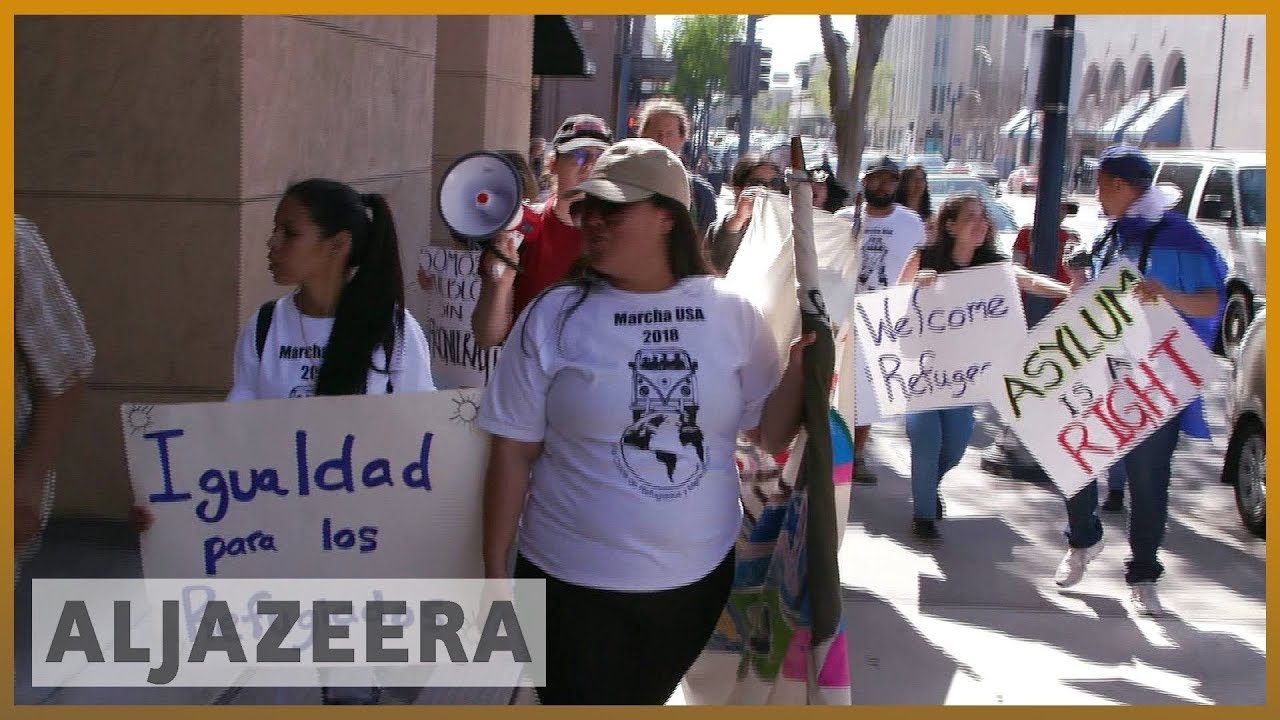 🇺🇸 طالبو اللجوء من أمريكا الوسطى يصلون إلى الحدود الأمريكية خلال أيام | الجزيرة الإنجليزية