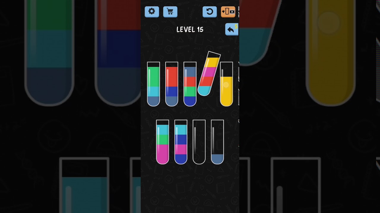 Water Color Sort Level 15 Walkthrough Solution iOS/Android