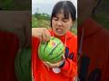 The girl show survival skills: removing sticker watermelon 🍉 #bushcraft #camping #survival