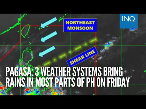 Pagasa: 3 weather systems bring rains in most parts of PH on Friday