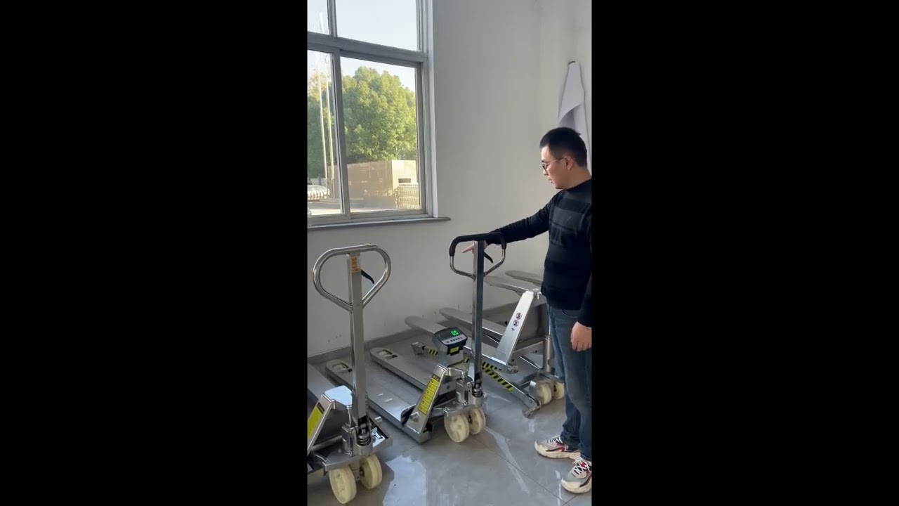 stainless steel pallet truck with weighing scale