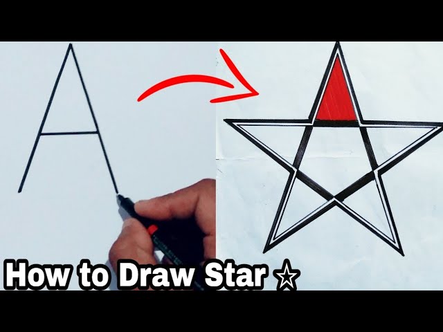 How to turn Letter A into Star ☆ | How to draw Star ☆ with A | Drawing easy class=