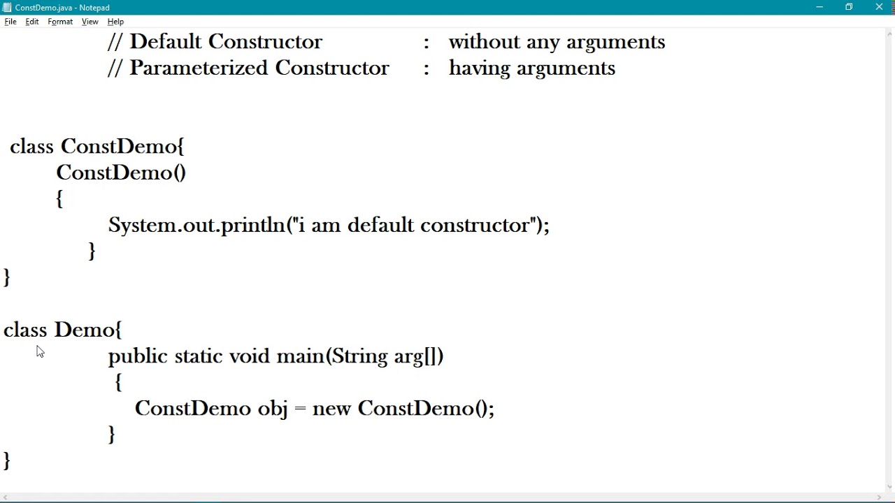Constructor example in JAVA - YouTube