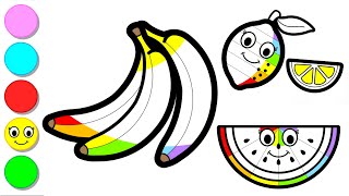 Draw and paint the Rainbow Banana and its friends step by step | Art Tips for Kids | Toddlers