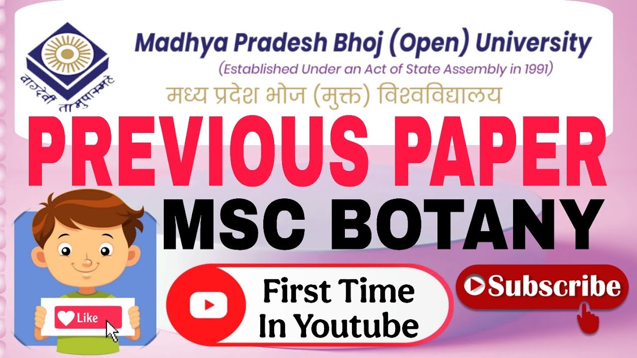 MP Bhoj University Botany Question Paper 2025 | MSc BSc Botany Previous Year PAPER 